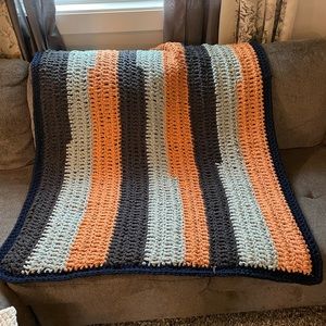 Handmade crochet blanket 48”by 42”